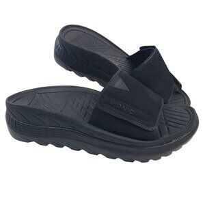 NEW Vionic Rejuvenate Slide Sandals Black Synthetic Size Men 7.5, Women 9
